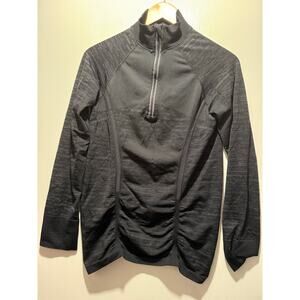 Athleta Fast Track 1/4 zip base layer L/S pullover Dark gray Running Top Size M